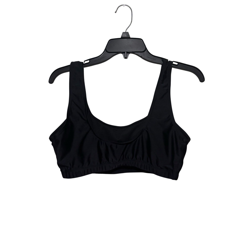 Sports Bra Black Size XL Pullover Distressed American Flag Gym Workout Yoga - Picture 2 of 2